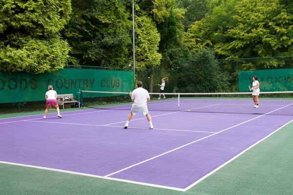 One of the many tennis courts at the club