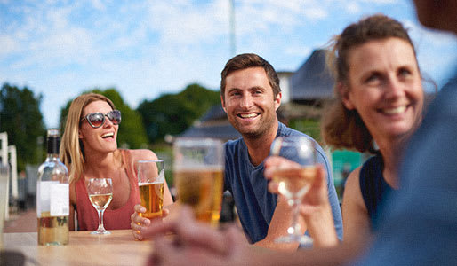 Image of group enjoying a drink