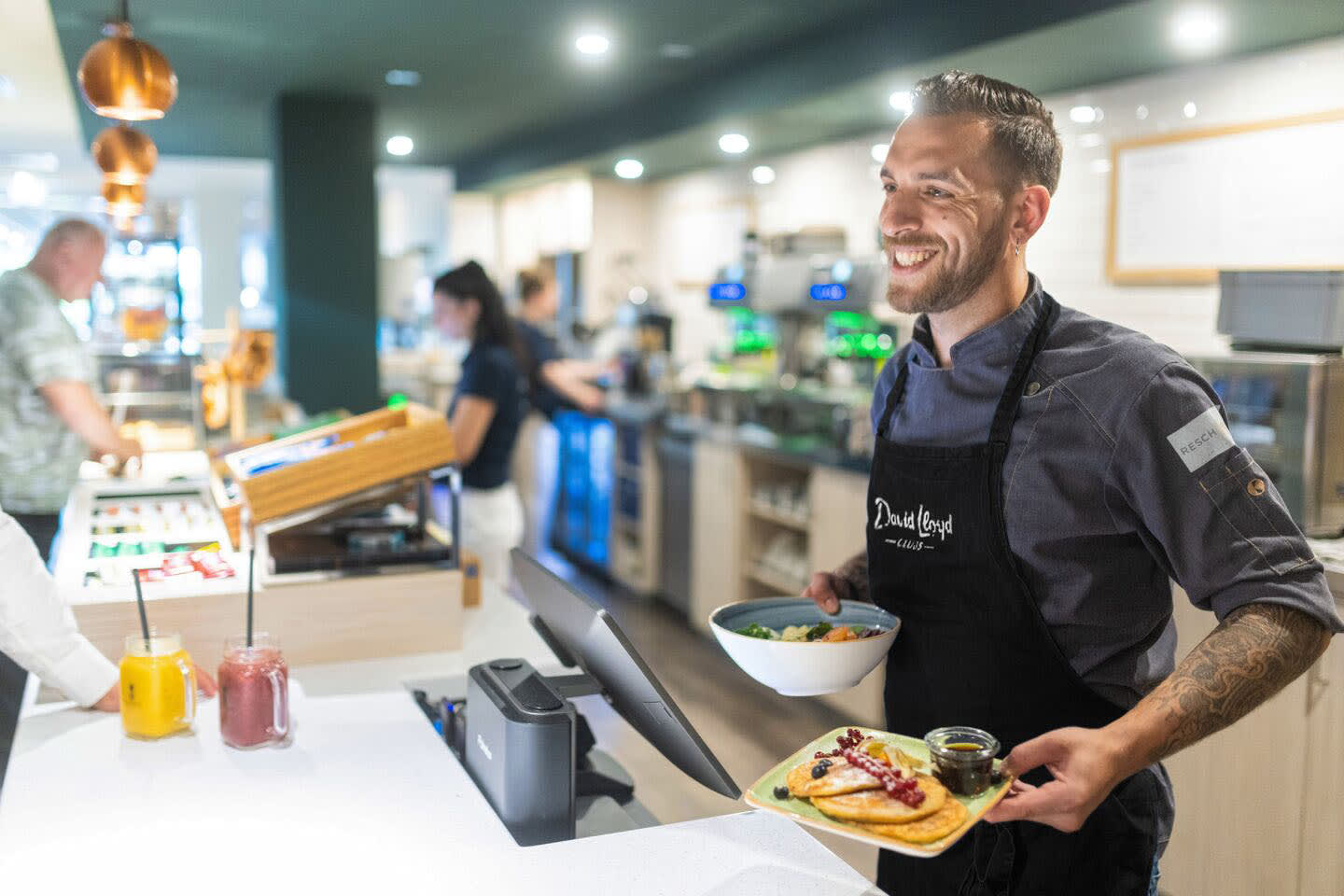 Man serving food