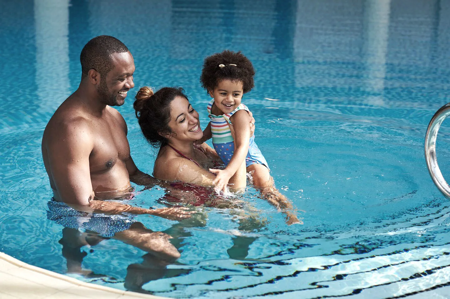 Family swimming