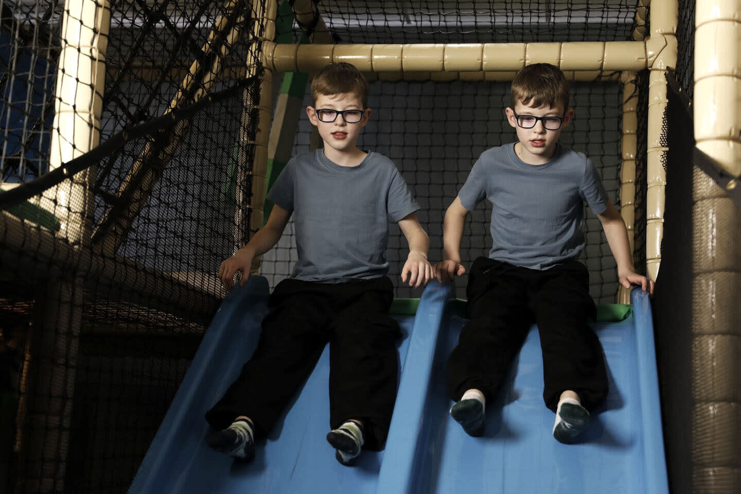 Twins on a slide