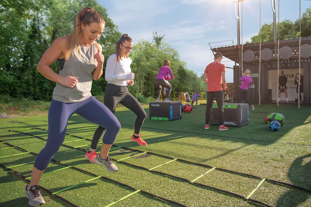 Women doing HIIT classes