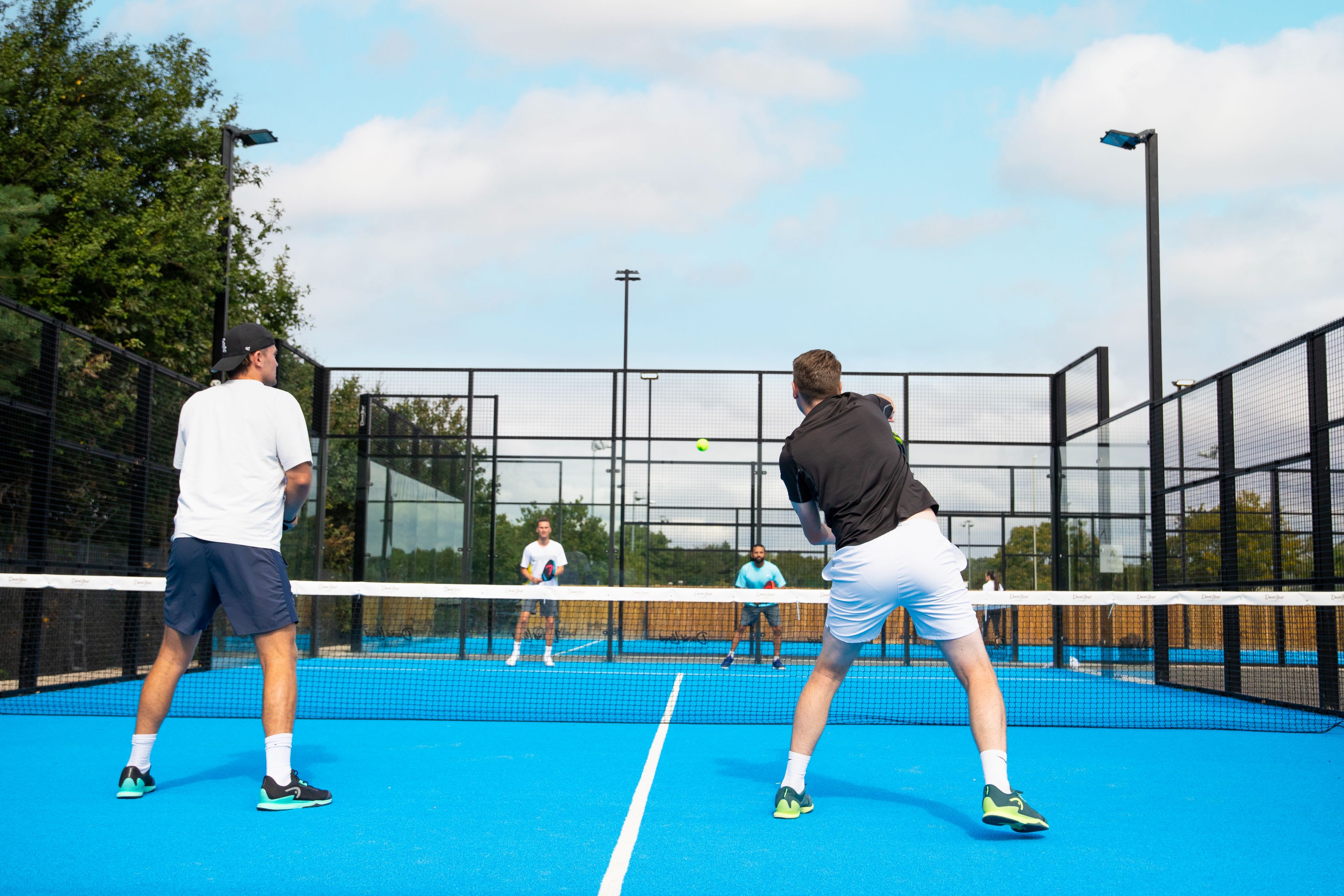 People playing on an outdoor court