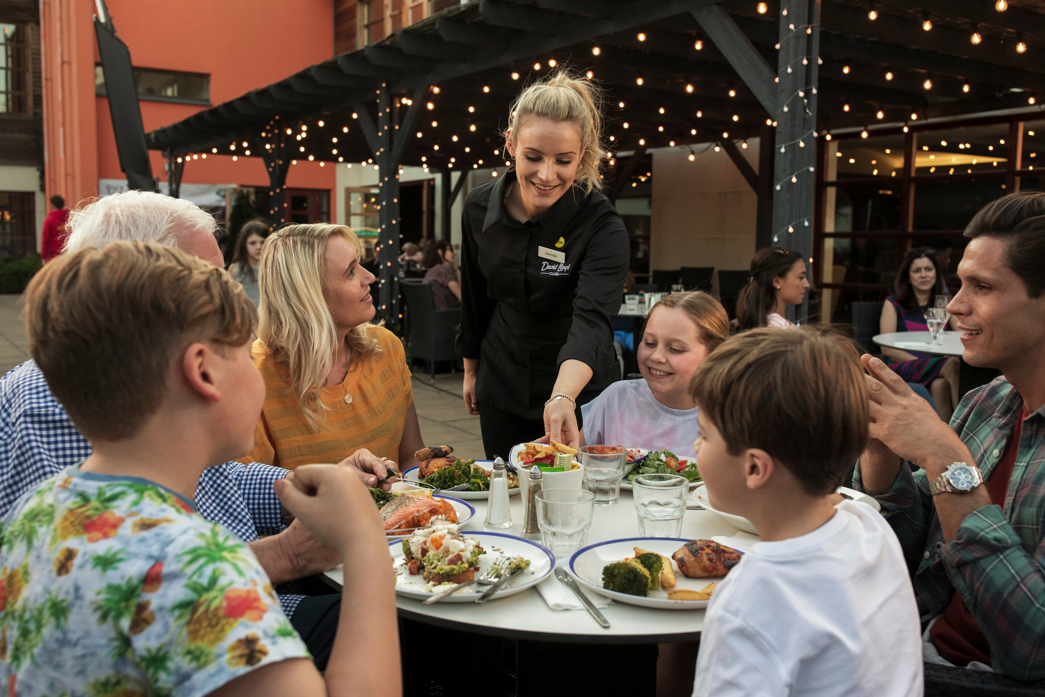 Family eating at a restaurant