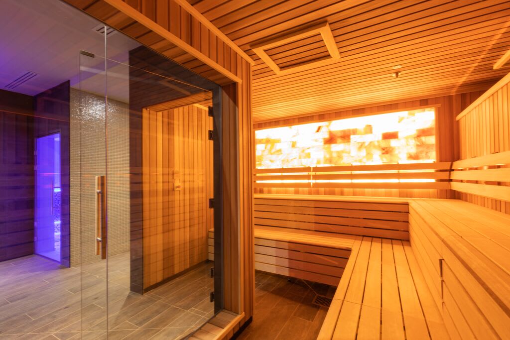 Inside the sauna at a David Lloyd Club