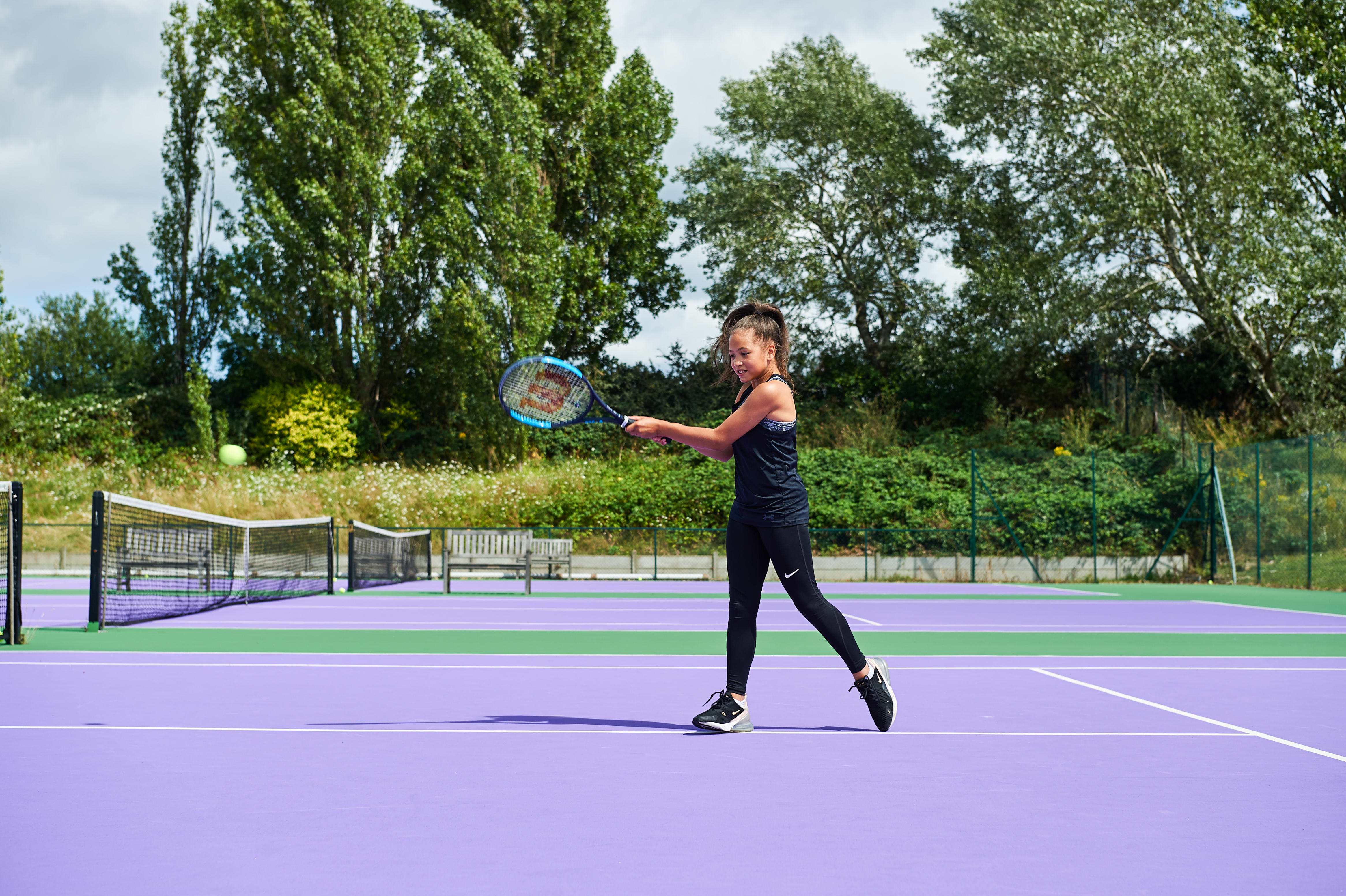 Outdoor tennis court at David Lloyd Lichfield